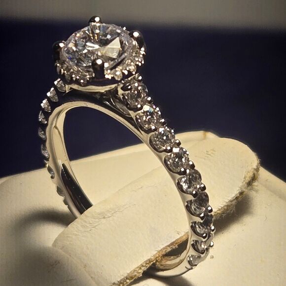 Romance Engagement Sterling Silver Ring Sz 6 - Picture 2 of 8